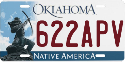 OK license plate 622APV
