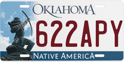 OK license plate 622APY