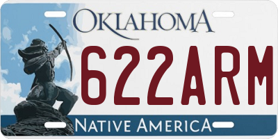 OK license plate 622ARM