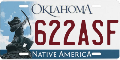 OK license plate 622ASF
