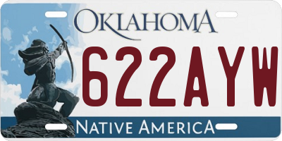 OK license plate 622AYW