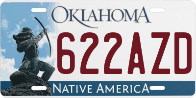 OK license plate 622AZD