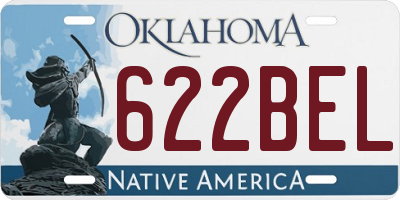 OK license plate 622BEL