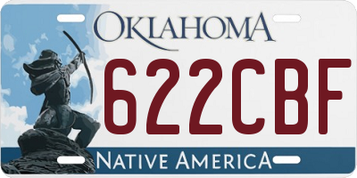 OK license plate 622CBF