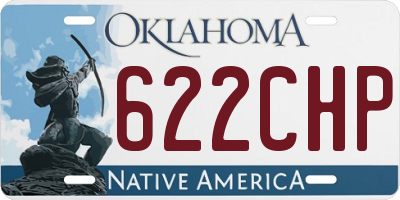 OK license plate 622CHP
