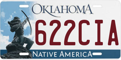 OK license plate 622CIA