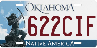 OK license plate 622CIF
