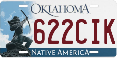 OK license plate 622CIK