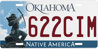 OK license plate 622CIM