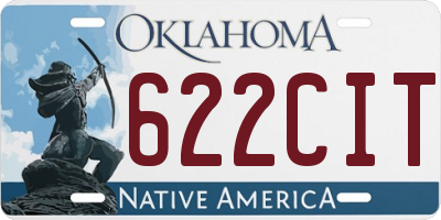 OK license plate 622CIT