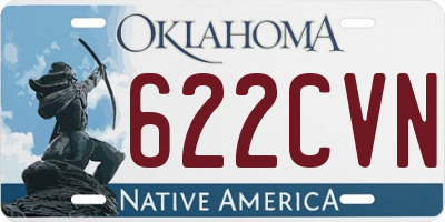 OK license plate 622CVN