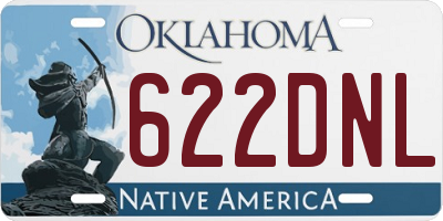 OK license plate 622DNL