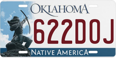 OK license plate 622DOJ