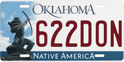 OK license plate 622DON