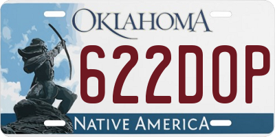 OK license plate 622DOP