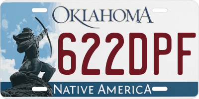 OK license plate 622DPF