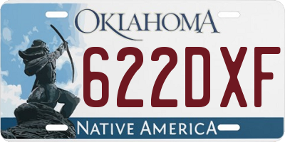 OK license plate 622DXF