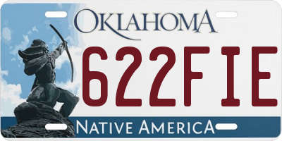 OK license plate 622FIE