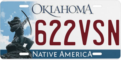 OK license plate 622VSN