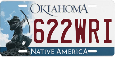OK license plate 622WRI