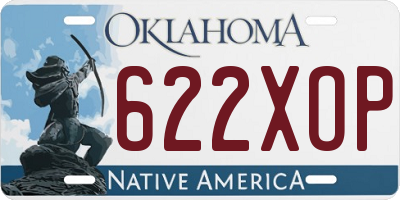 OK license plate 622XOP