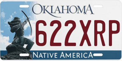 OK license plate 622XRP