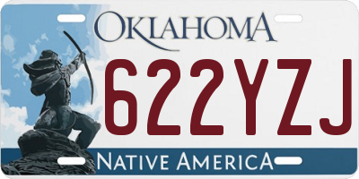 OK license plate 622YZJ