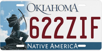 OK license plate 622ZIF
