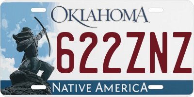OK license plate 622ZNZ