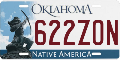 OK license plate 622ZON