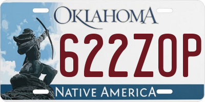 OK license plate 622ZOP