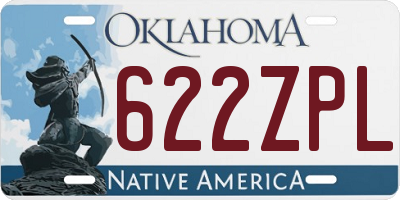 OK license plate 622ZPL