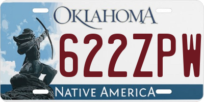OK license plate 622ZPW