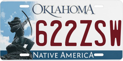 OK license plate 622ZSW