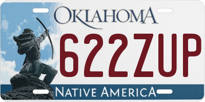 OK license plate 622ZUP