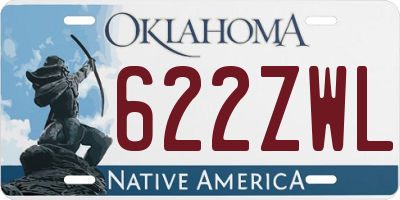 OK license plate 622ZWL