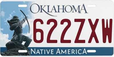 OK license plate 622ZXW