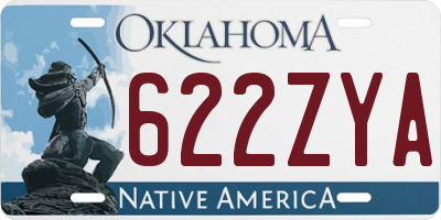 OK license plate 622ZYA