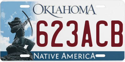 OK license plate 623ACB
