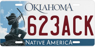 OK license plate 623ACK
