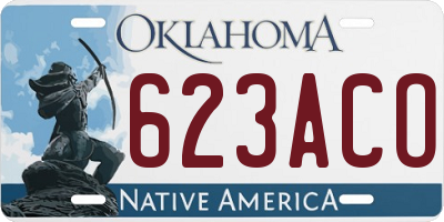 OK license plate 623ACO