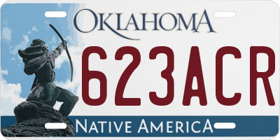 OK license plate 623ACR