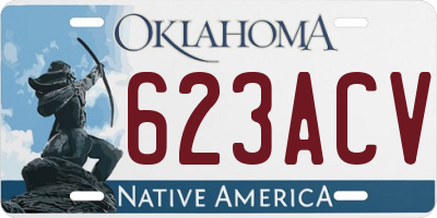 OK license plate 623ACV