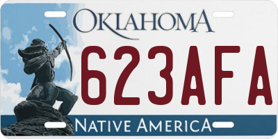 OK license plate 623AFA