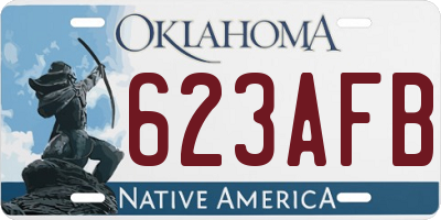 OK license plate 623AFB