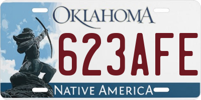 OK license plate 623AFE