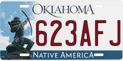 OK license plate 623AFJ