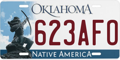 OK license plate 623AFO