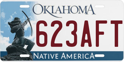 OK license plate 623AFT