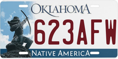 OK license plate 623AFW